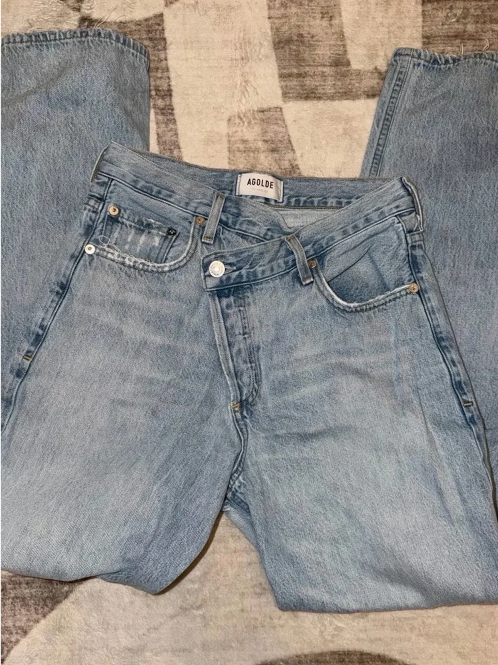 Agolde Asymmetrical Waist Straight Leg Jeans